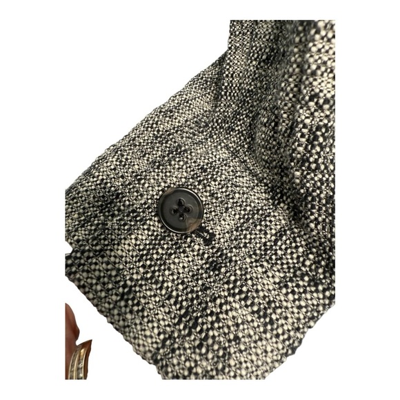 Anthropologie Cartonnier Levine Knit Blazer Black White Tweed Knit Size 10 - Picture 12 of 16